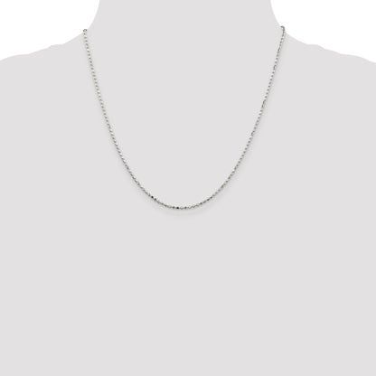 20 Inch Sterling Silver 1.5mm Fancy Beaded Chain