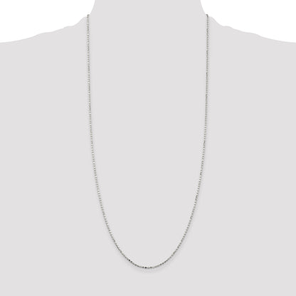 30 Inch Sterling Silver 1.5mm Fancy Beaded Chain