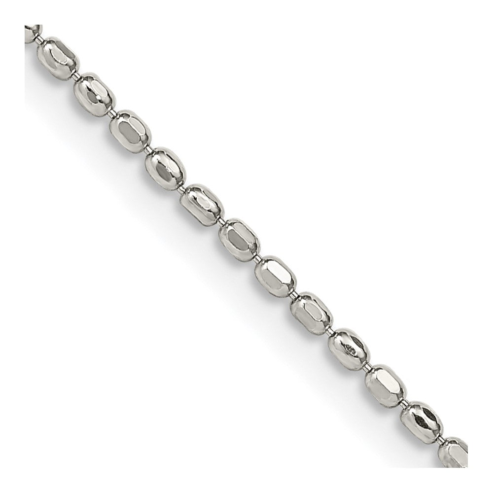 18 Inch Sterling Silver 1.5mm Fancy Beaded Chain Necklace