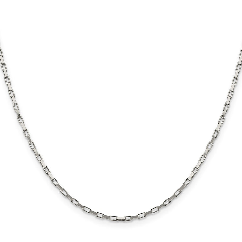26 Inch Sterling Silver 1.65mm Elongated Box Chain Necklace