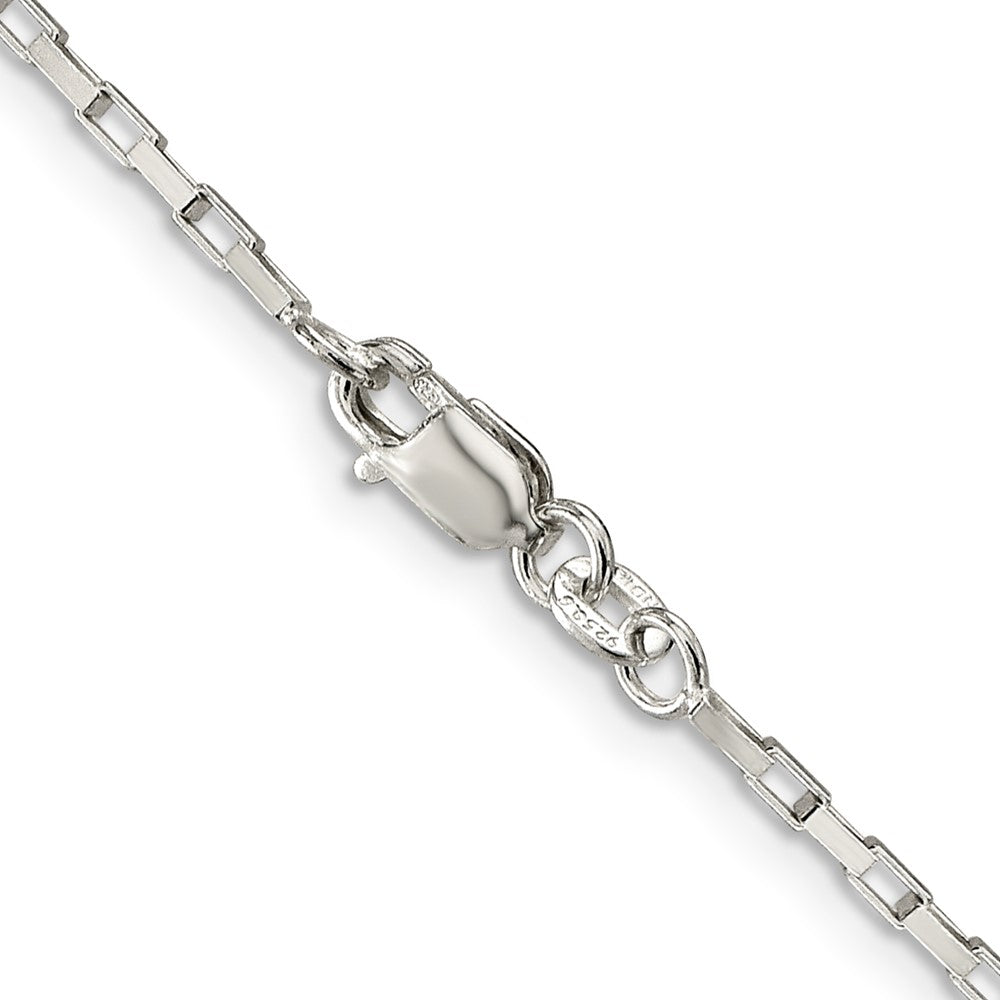 20 Inch Sterling Silver 1.65mm Elongated Box Chain Necklace