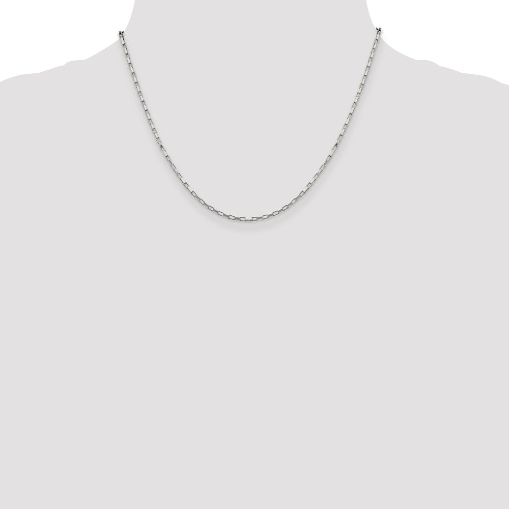 18 Inch Sterling Silver 1.65mm Elongated Box Chain Necklace
