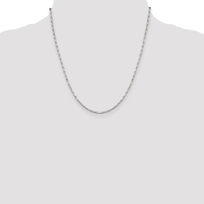 20 Inch Sterling Silver 1.65mm Elongated Box Chain Necklace