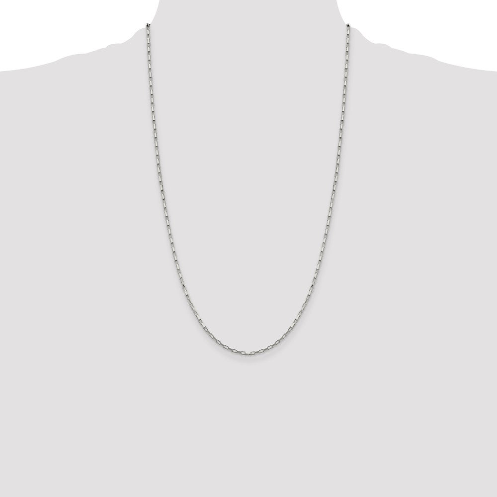 26 Inch Sterling Silver 1.65mm Elongated Box Chain Necklace
