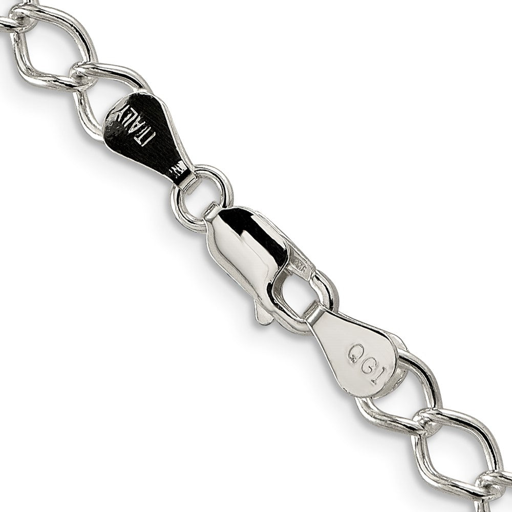 24 Inch Sterling Silver 5.75mm Fancy Open Curb Chain Necklace