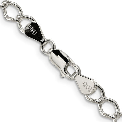 24 Inch Sterling Silver 5.75mm Fancy Open Curb Chain Necklace