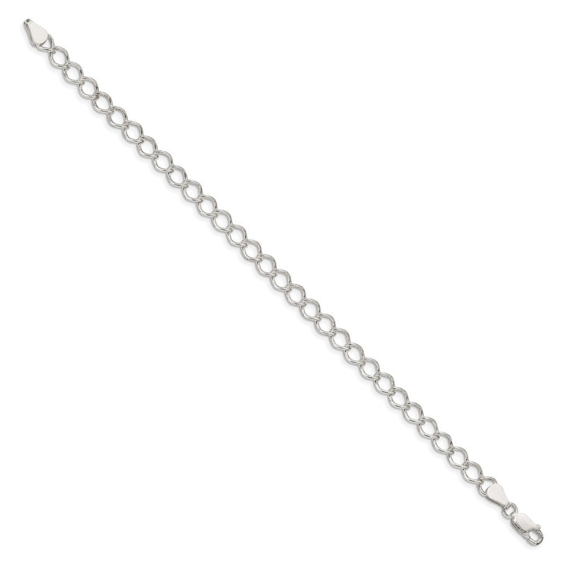 7 Inch Sterling Silver 5.75mm Fancy Open Curb Chain Bracelet