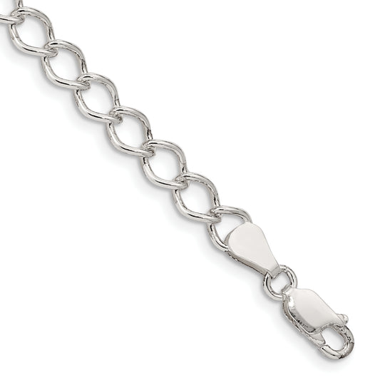 7 Inch Sterling Silver 5.75mm Fancy Open Curb Chain