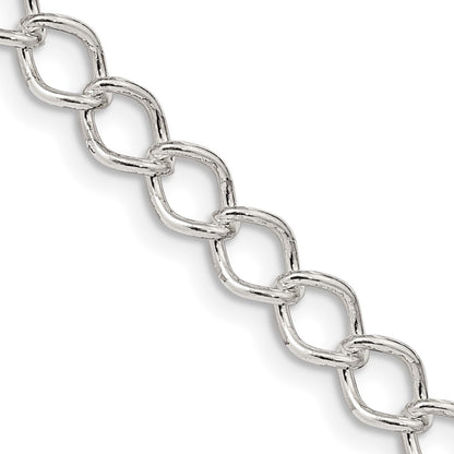 24 Inch Sterling Silver 5.75mm Fancy Open Curb Chain Necklace