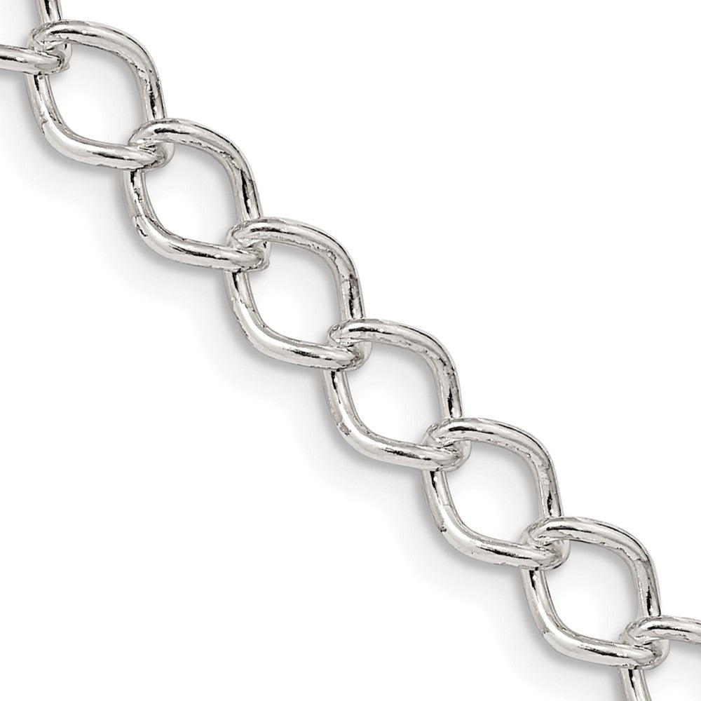 20 Inch Sterling Silver 5.75mm Fancy Open Curb Chain Necklace