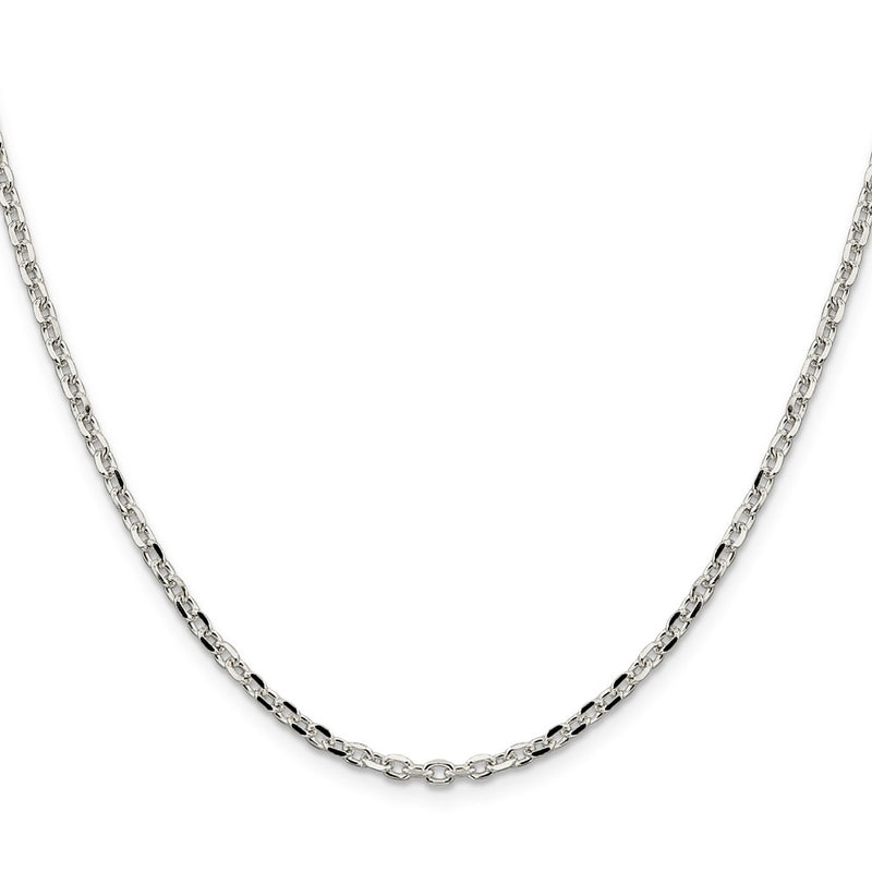 16 Inch Sterling Silver 2.75mm Diamond-Cut Forzantina Cable Chain Necklace