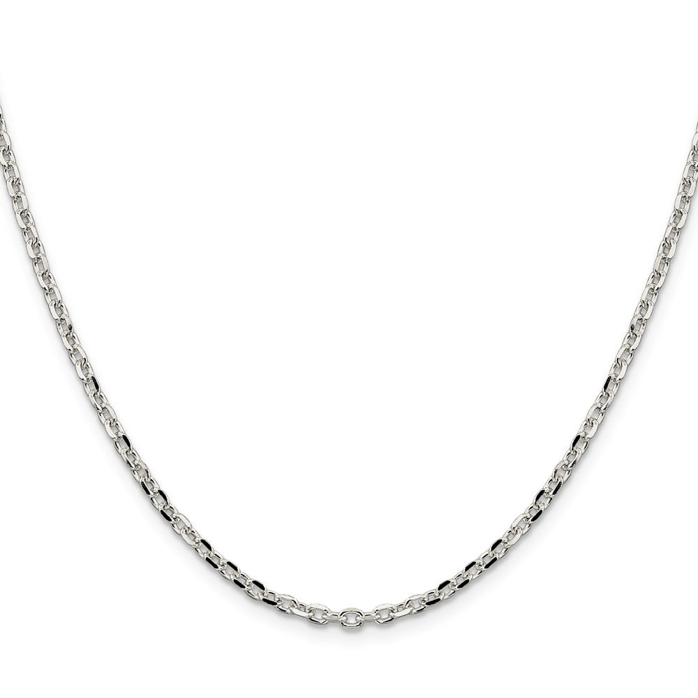 18 Inch Sterling Silver 2.75mm Diamond-Cut Forzantina Cable Chain Necklace