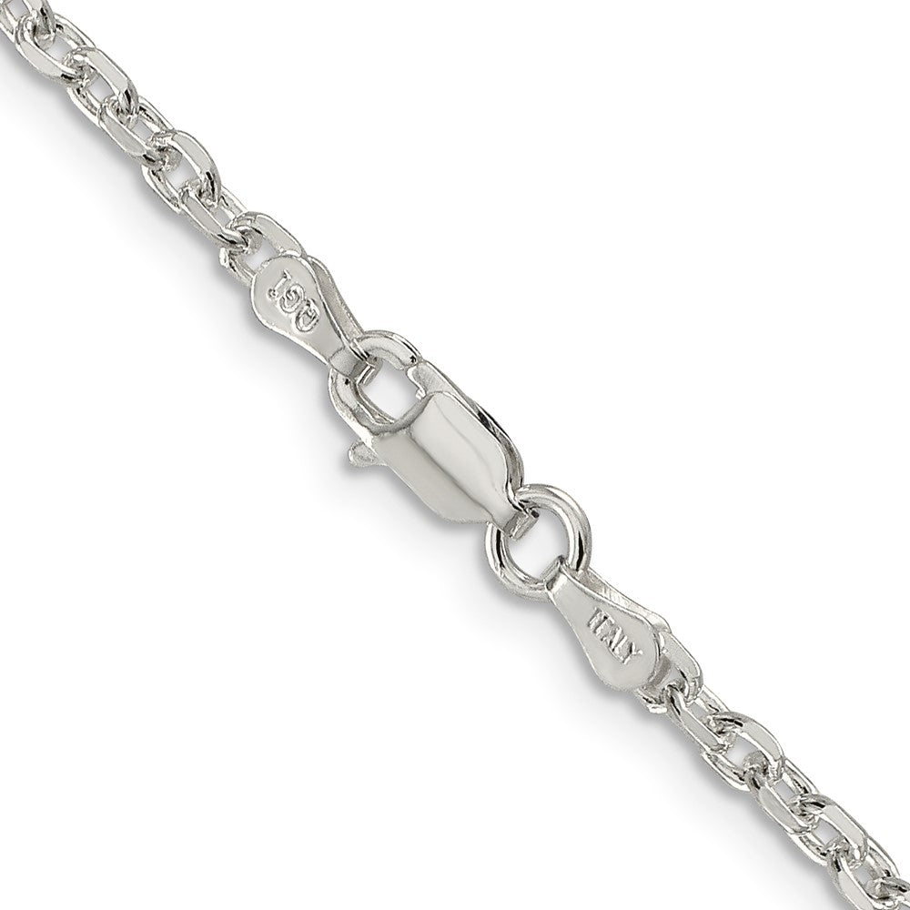 18 Inch Sterling Silver 2.75mm Diamond-Cut Forzantina Cable Chain Necklace