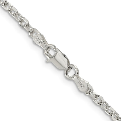 18 Inch Sterling Silver 2.75mm Diamond-Cut Forzantina Cable Chain Necklace