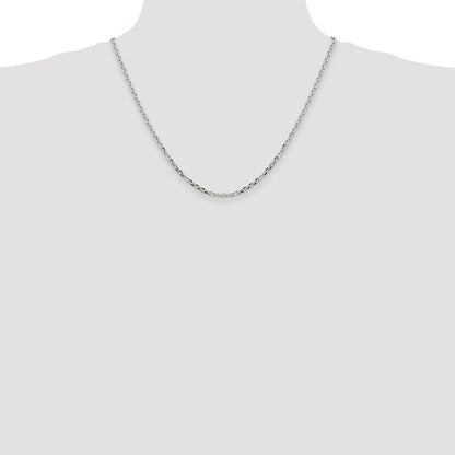 20 Inch Sterling Silver 2.75mm Diamond-Cut Forzantina Cable Chain Necklace