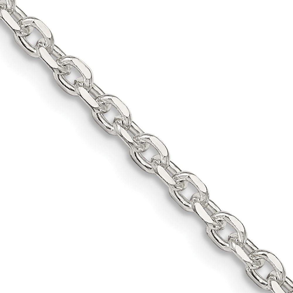 30 Inch Sterling Silver 2.75mm Diamond-Cut Forzantina Cable Chain Necklace