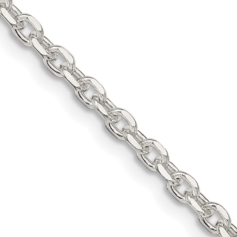 16 Inch Sterling Silver 2.75mm Diamond-Cut Forzantina Cable Chain Necklace