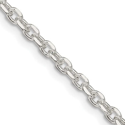 22 Inch Sterling Silver 2.75mm Diamond-Cut Forzantina Cable Chain Necklace