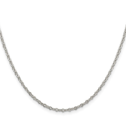 24 Inch Sterling Silver 2.25mm Fancy Rolo Chain Necklace