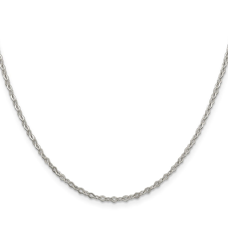 24 Inch Sterling Silver 2.25mm Fancy Rolo Chain Necklace