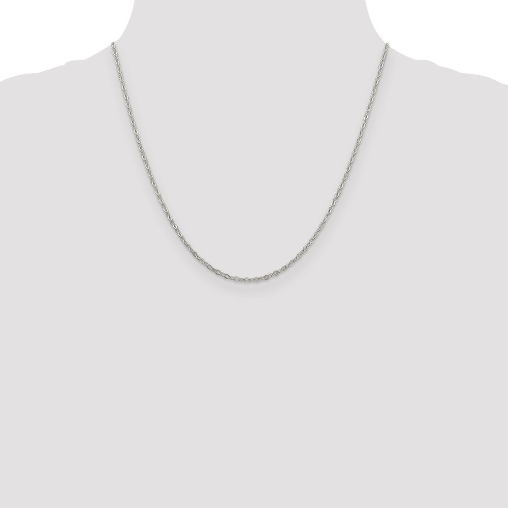 20 Inch Sterling Silver 2.25mm Fancy Rolo Chain Necklace