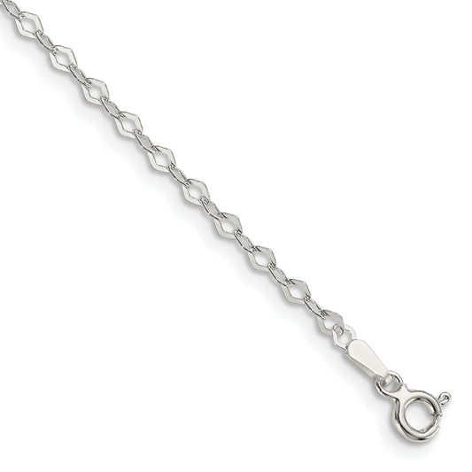 7 Inch Sterling Silver 2.25mm Fancy Rolo Chain