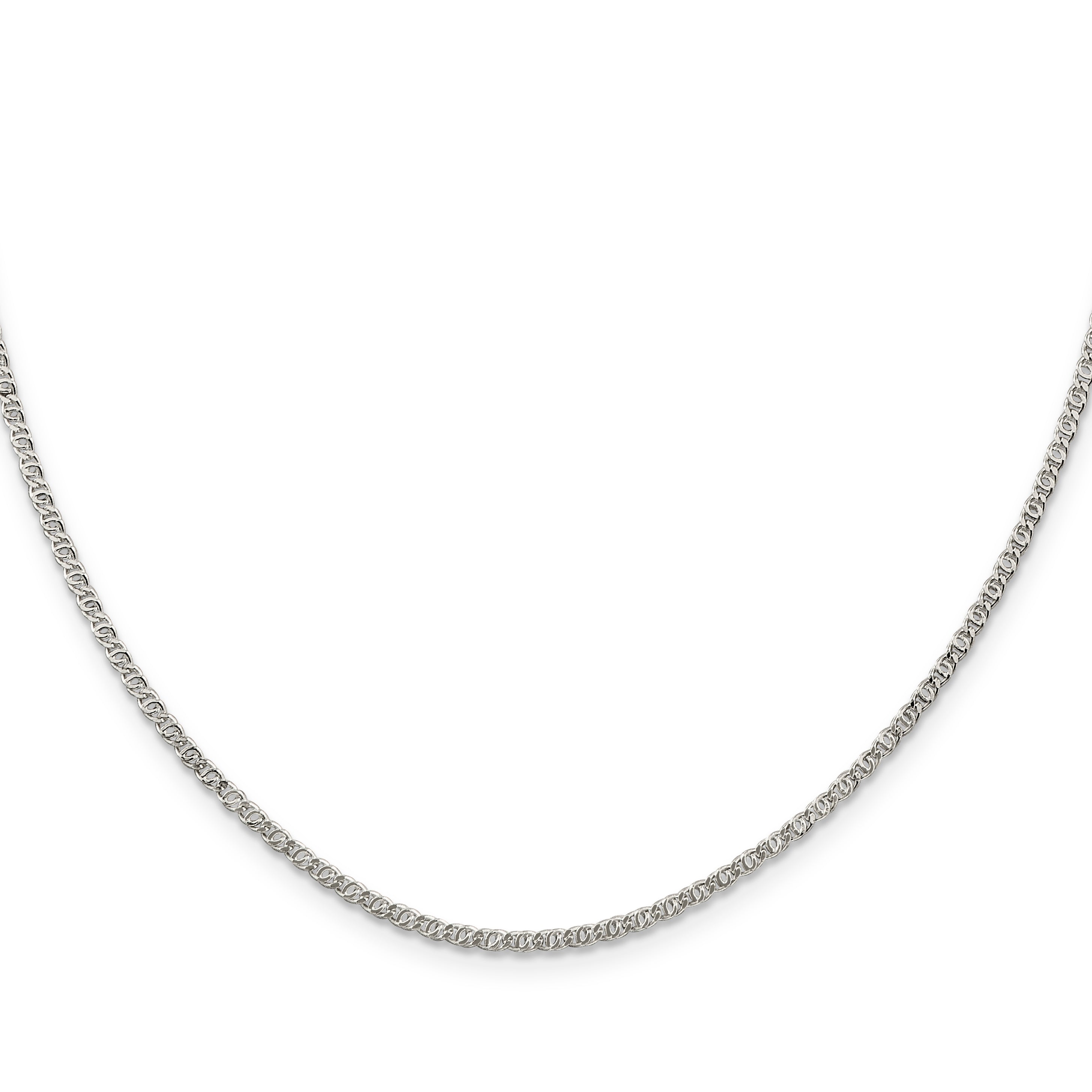 18 Inch Sterling Silver 2mm Fancy Anchor Pendant Chain
