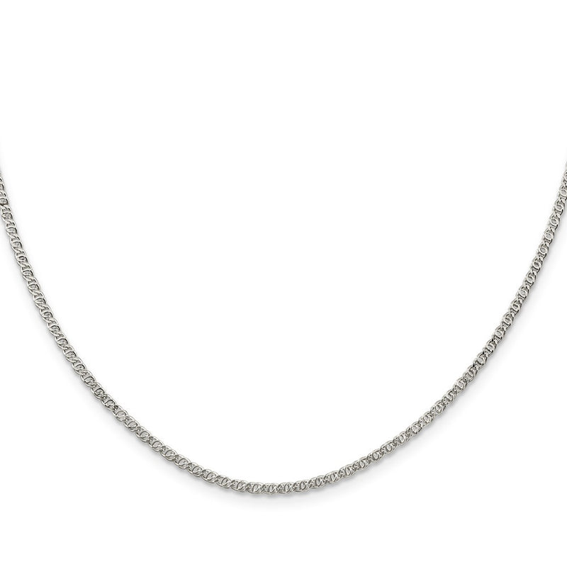 Sterling Silver 2mm Fancy Anchor Pendant Chain Necklace