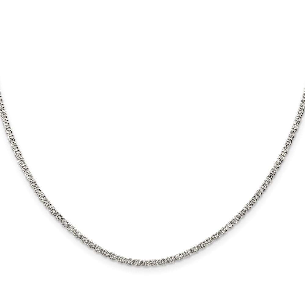 16 Inch Sterling Silver 2mm Fancy Anchor Pendant Chain Necklace
