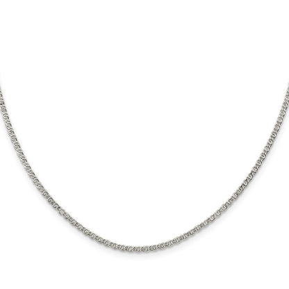 16 Inch Sterling Silver 2mm Fancy Anchor Pendant Chain Necklace
