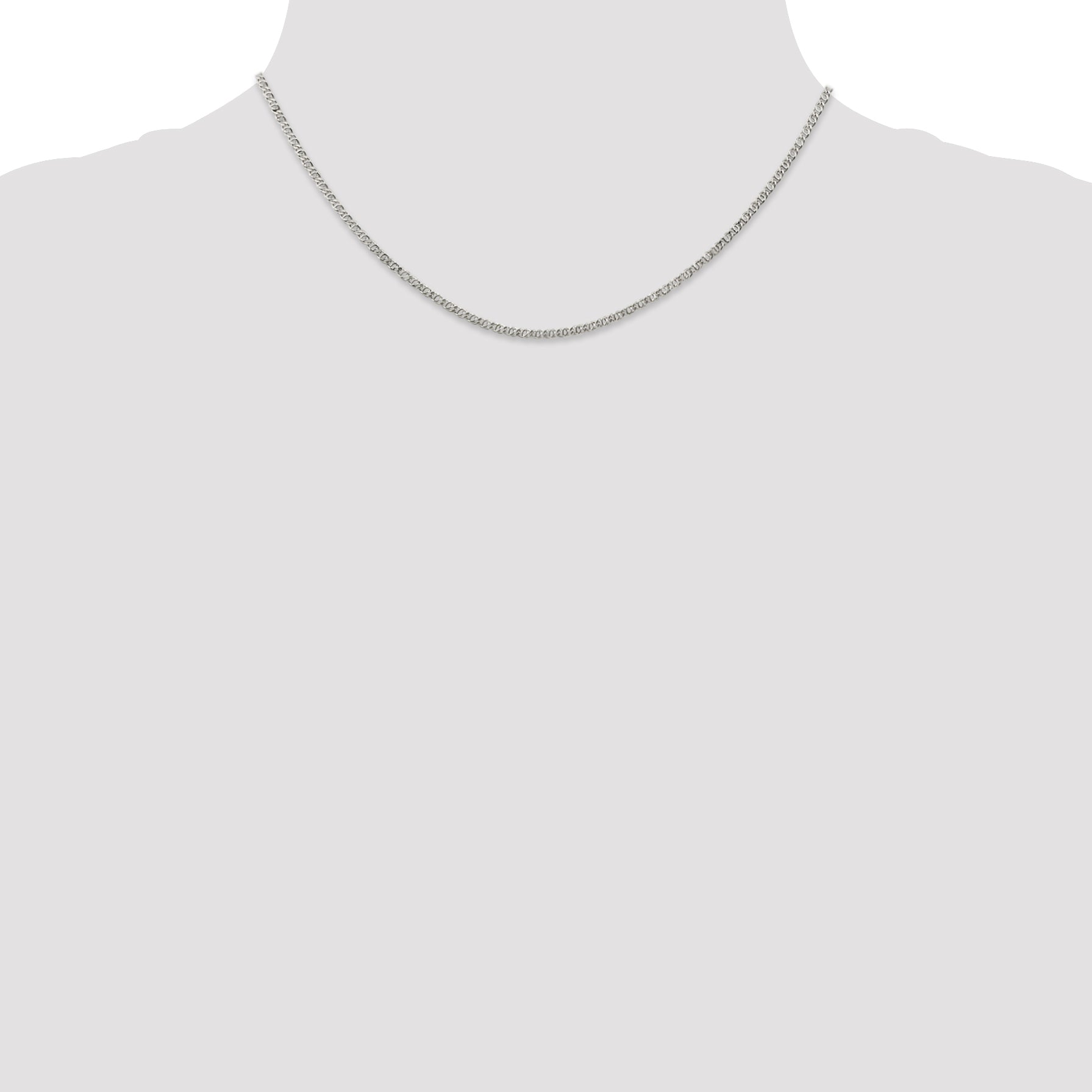16 Inch Sterling Silver 2mm Fancy Anchor Pendant Chain