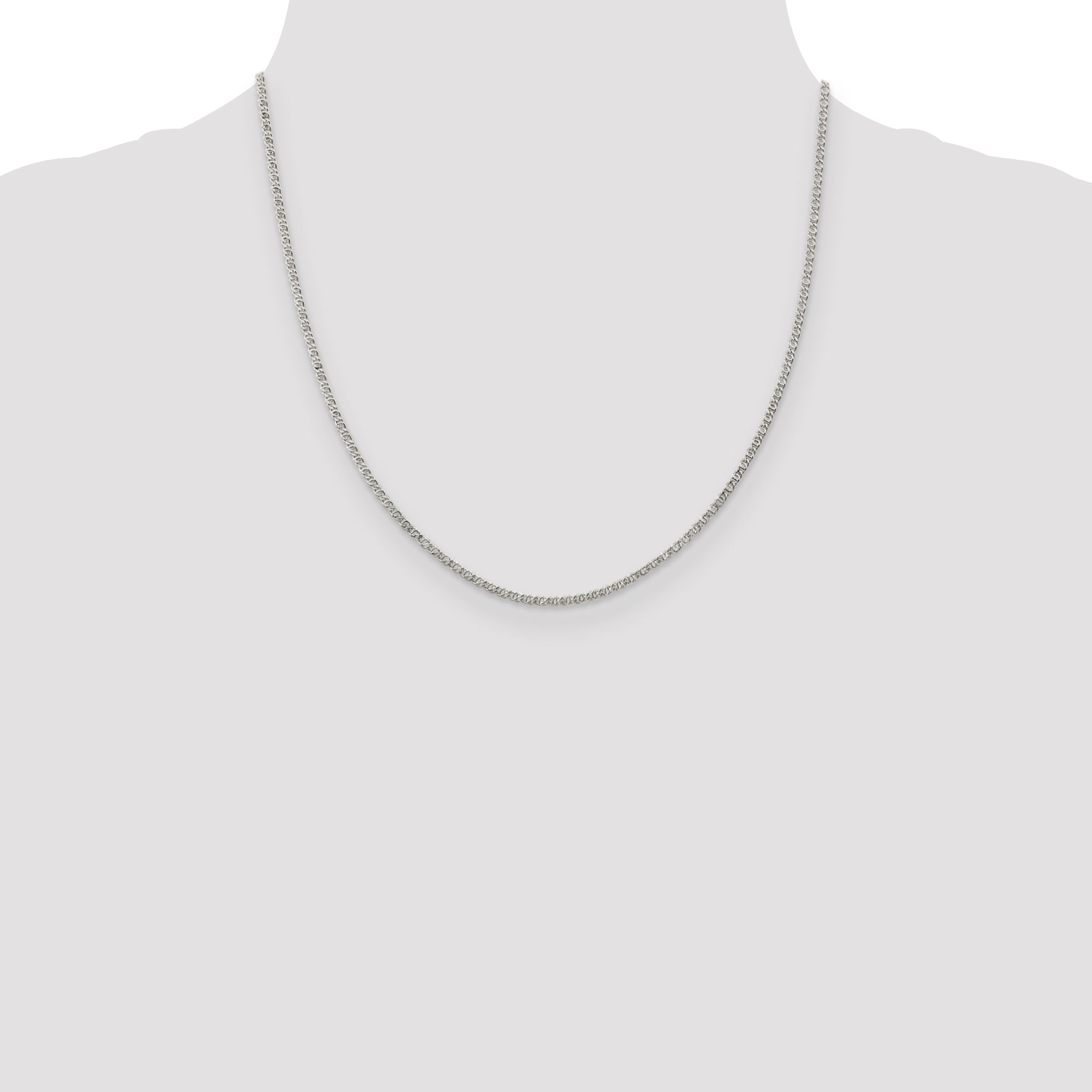 20 Inch Sterling Silver 2mm Fancy Anchor Pendant Chain