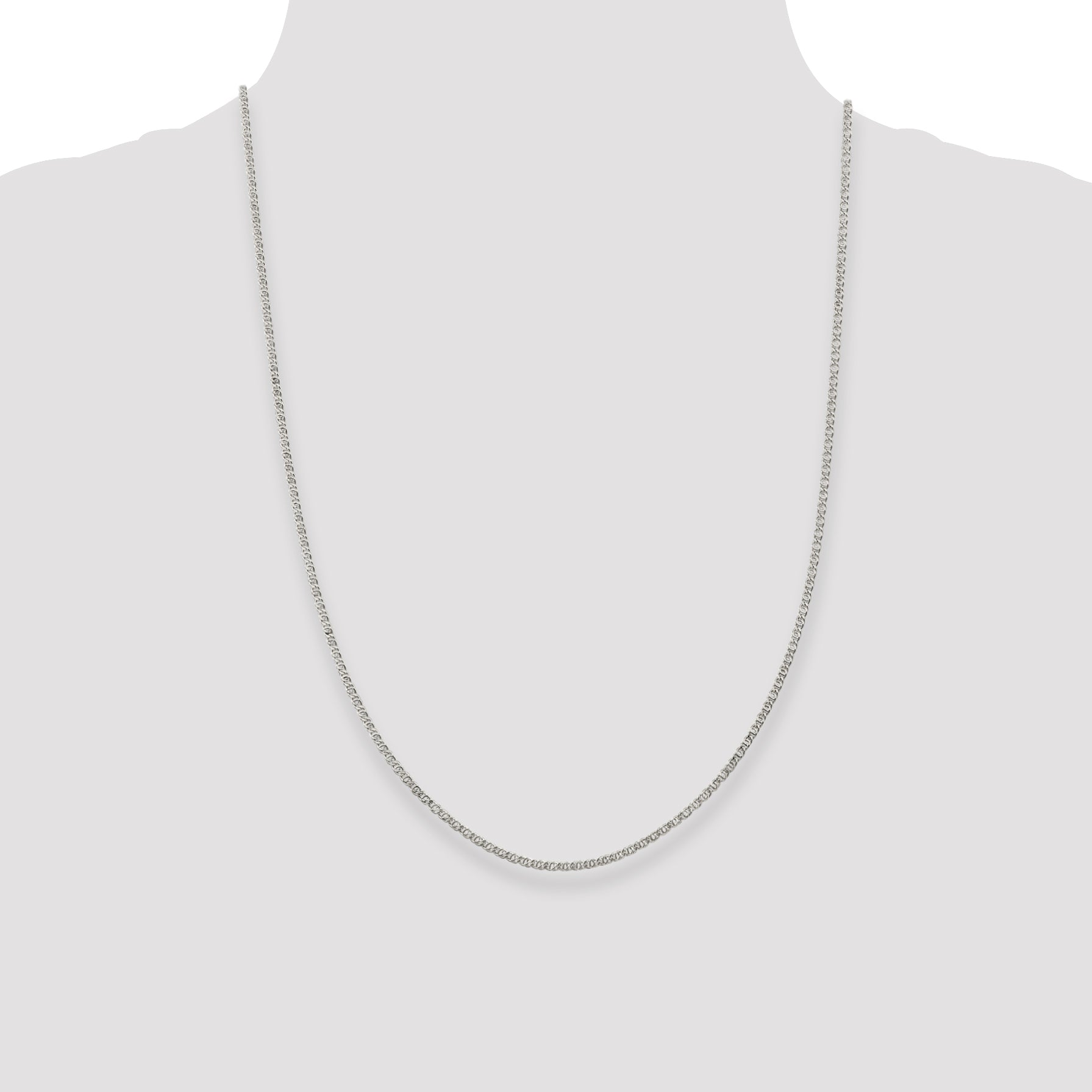 24 Inch Sterling Silver 2mm Fancy Anchor Pendant Chain