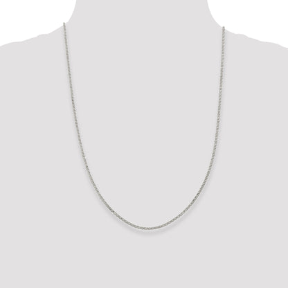 24 Inch Sterling Silver 2mm Fancy Anchor Pendant Chain