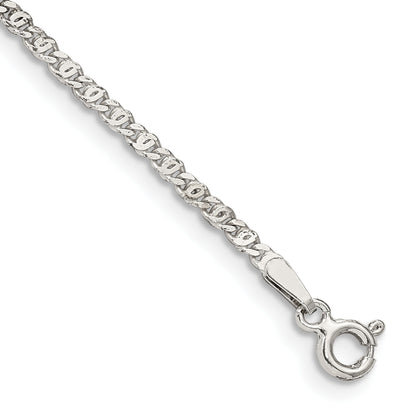 8 Inch Sterling Silver 2mm Fancy Anchor Pendant Chain