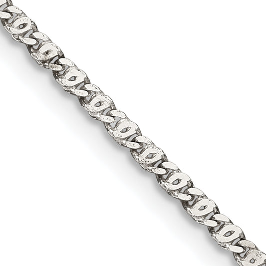 18 Inch Sterling Silver 2mm Fancy Anchor Pendant Chain