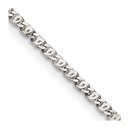 16 Inch Sterling Silver 2mm Fancy Anchor Pendant Chain Necklace