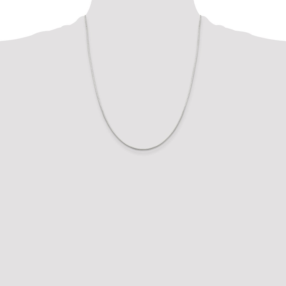 22 Inch Sterling Silver 1mm Mirror Box Chain Necklace