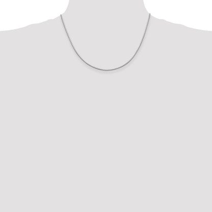 18 Inch Sterling Silver 1.25mm Mirror Box Chain Necklace