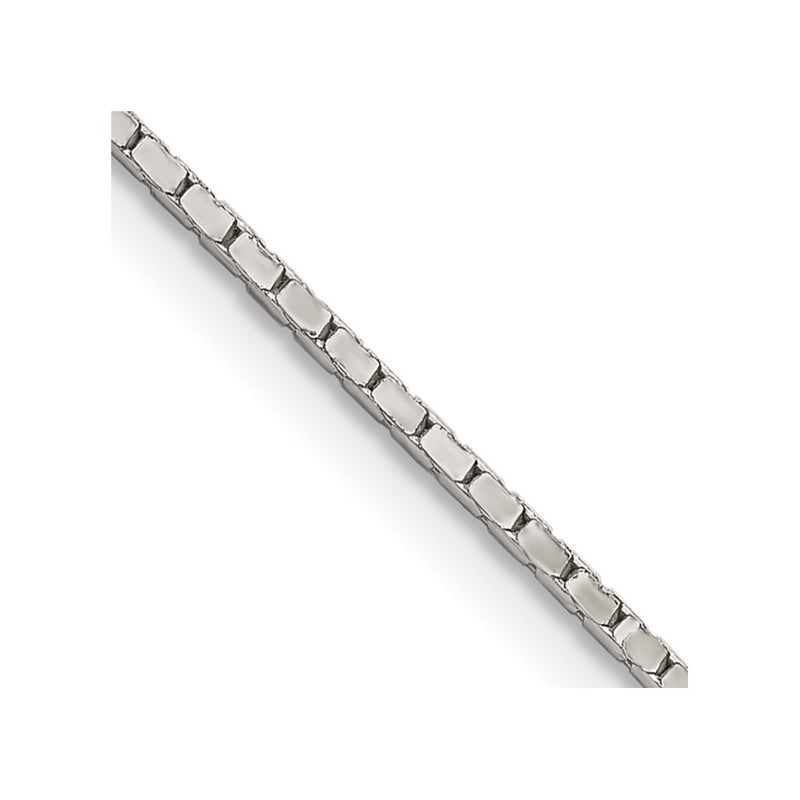 30 Inch Sterling Silver 1.25mm Mirror Box Chain Necklace