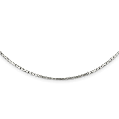 24 Inch Sterling Silver 1.5mm Mirror Box Chain Necklace