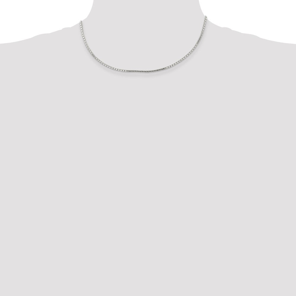 16 Inch Sterling Silver 1.5mm Mirror Box Chain Necklace