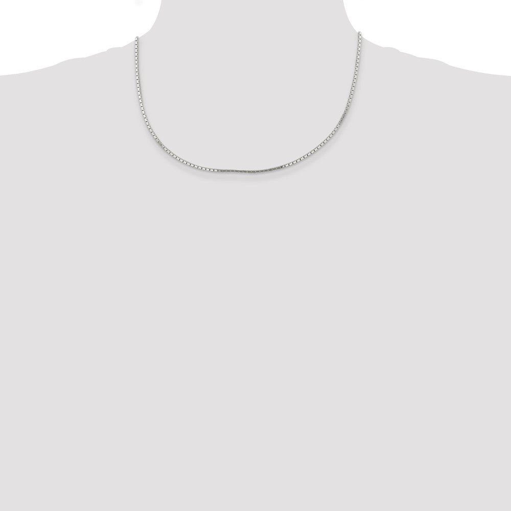 18 Inch Sterling Silver 1.5mm Mirror Box Chain Necklace