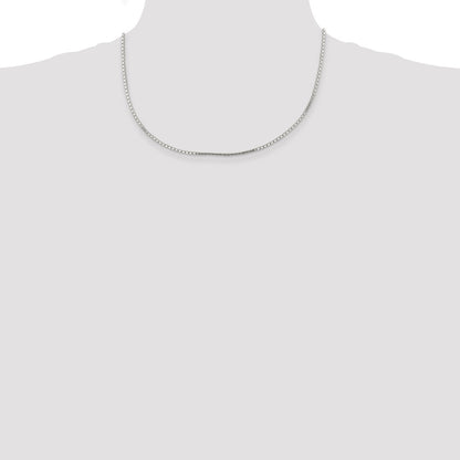 18 Inch Sterling Silver 1.5mm Mirror Box Chain Necklace