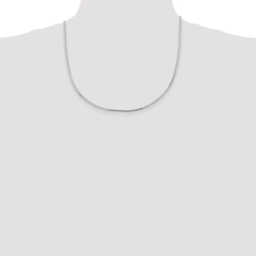 20 Inch Sterling Silver 1.5mm Mirror Box Chain Necklace
