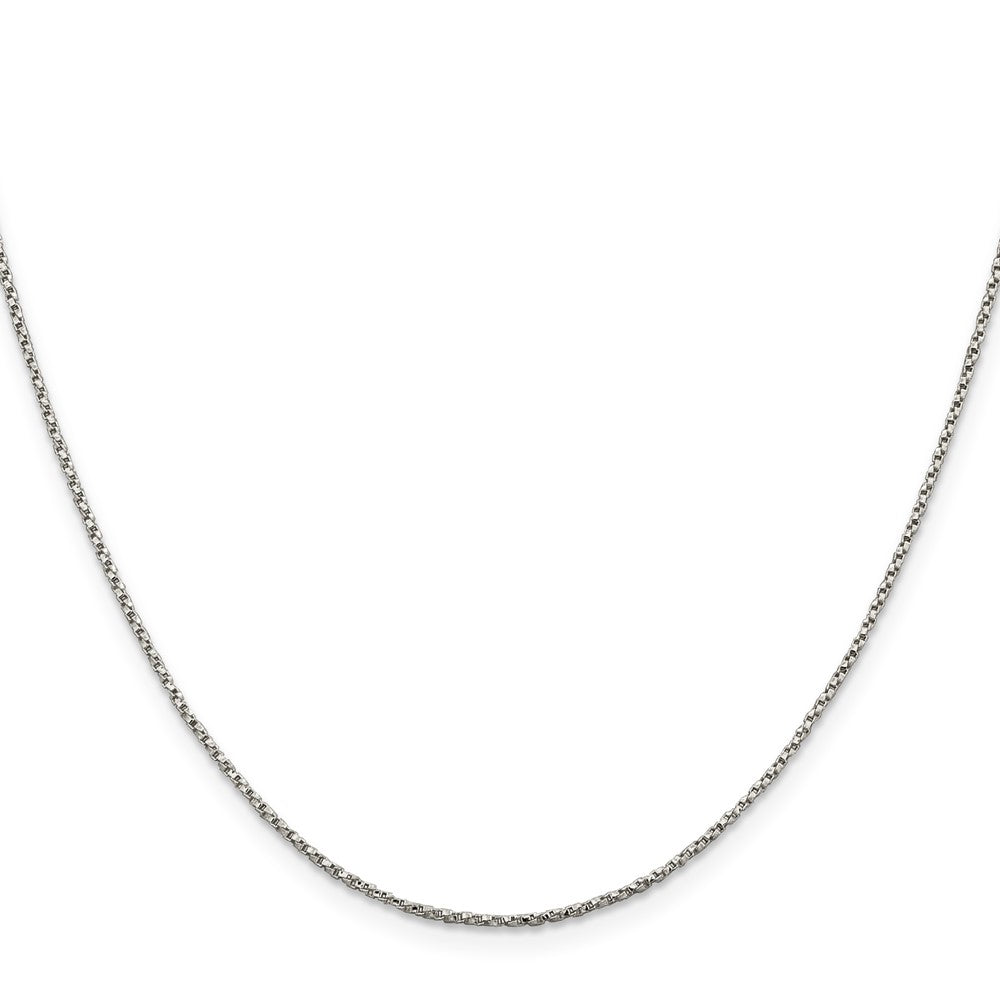 26 Inch Sterling Silver 1.25mm Twisted Box Chain Necklace