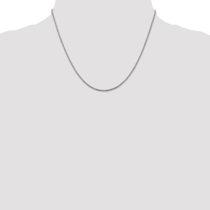 18 Inch Sterling Silver 1.25mm Twisted Box Chain Necklace