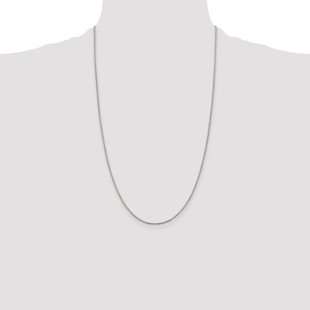 26 Inch Sterling Silver 1.25mm Twisted Box Chain Necklace