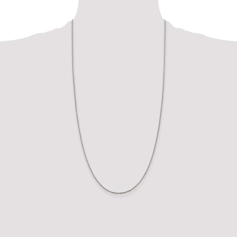 28 Inch Sterling Silver 1.25mm Twisted Box Chain Necklace