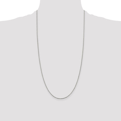 28 Inch Sterling Silver 1.25mm Twisted Box Chain Necklace